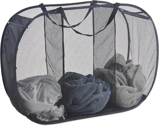 Seiritex Mesh Popup Laundry Hamper 3 Compartment Sortable Horizontal by SEIRITEX