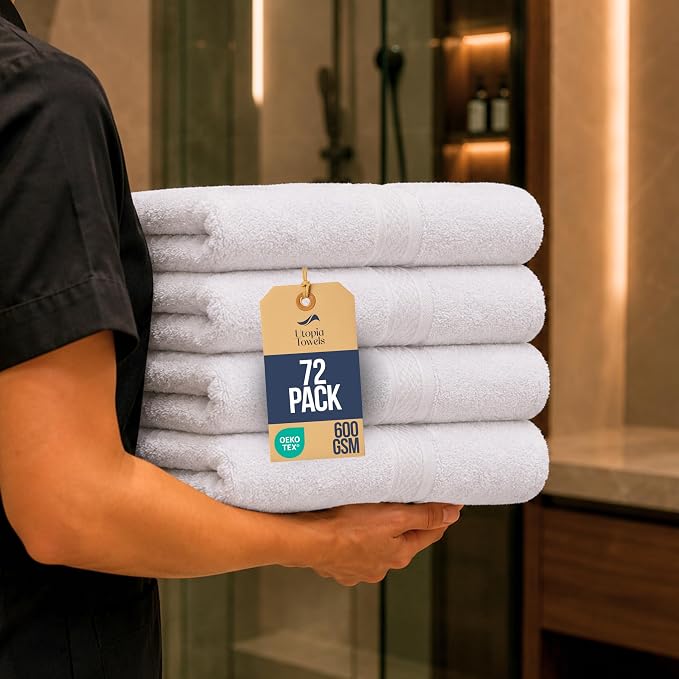 Bulk 72-Pack Premium Commercial Hand Towels, 600 GSM, Designed by Unknown