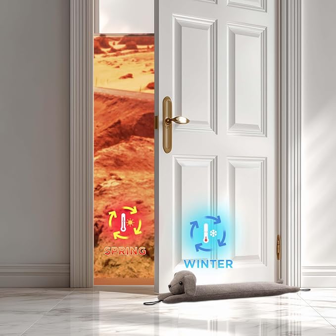 Sunolga Door Draft Stopper Blocks Hot and Cold Air, Weighted Sand and Cotton - Image 5