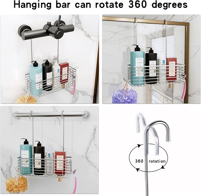 YQh hanging shower rack, bathroom storage rack, shampoo bracket, the back hook - Image 2