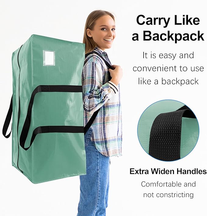 VELVETSURE 6 Pack Heavy Duty Large Moving Bags W/Backpack Straps - Image 4