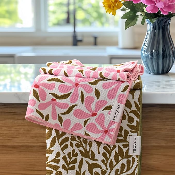 RECYCO Waffle Kitchen Towel Set of 2 by RECYCOHOMECOLLECTION
