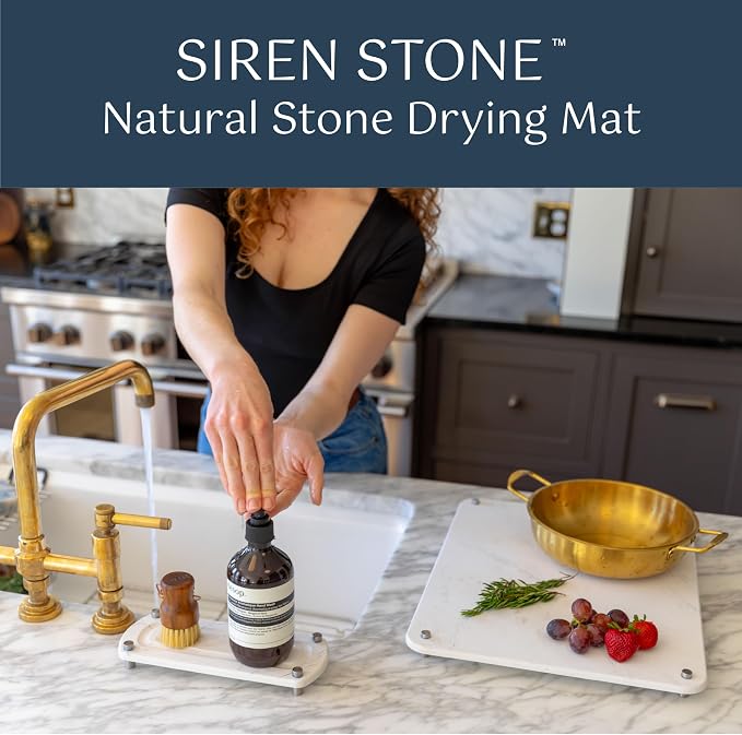LARGE White Stone Dish Drying Mat - Image 2