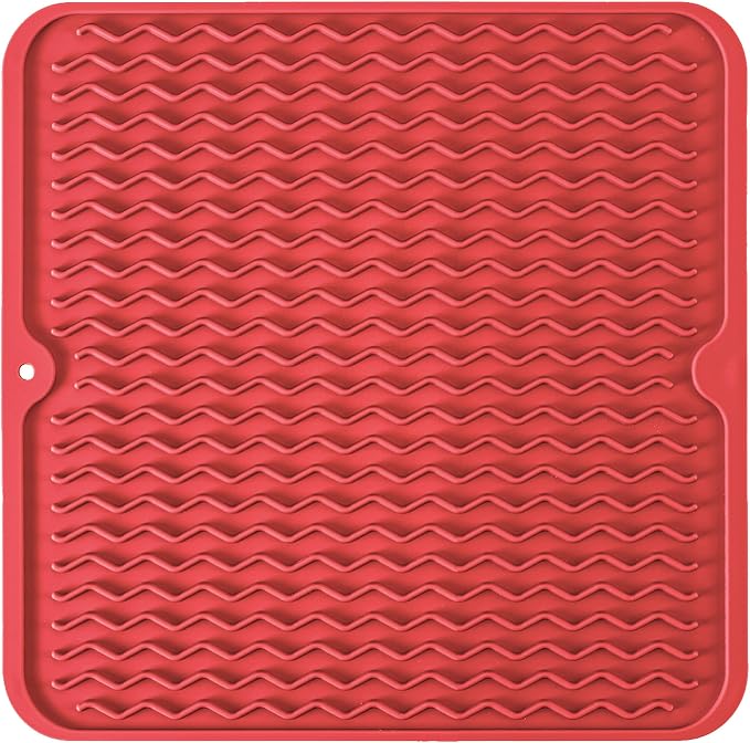 Silicone Dish Drying Mat, Non-Slip Easy Clean Sink Mat, Large Heat-resistant by MODENGKONGJIAN