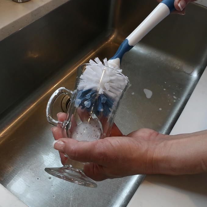 Unger 12.7” Flexible Glass and Bottle Scrub Brush, Extra-Long, Non-Scratch - Image 4