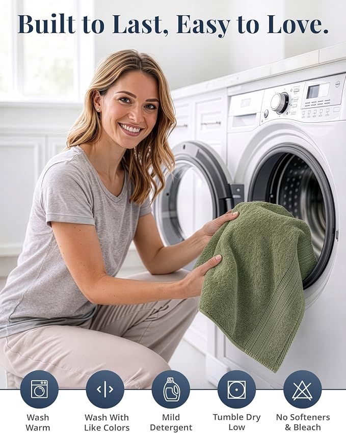 LANE LINEN Hand Towel Set 100% Cotton 4 Pack Soft Absorbent - Image 7