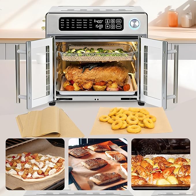 Air Fryer Liners Disposable, 200 Pcs Parchment Paper Sheets Compatible with Emeril Lagasse 26 QT Extra Large Air Fryer Accessories for Emeril 26 Qt Toaster Oven