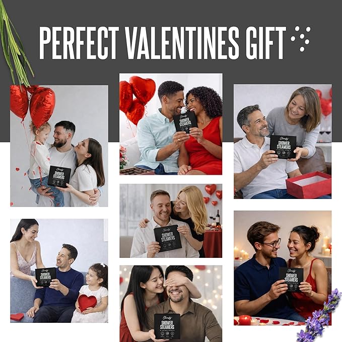 Cleverfy Shower Steamers Aromatherapy - Valentines Day Gifts for Him, Her, Husband, Boyfriend,Teen Girls and Boys - Valentines Gifts for Him, Her, Men and Women- 6 Tablets