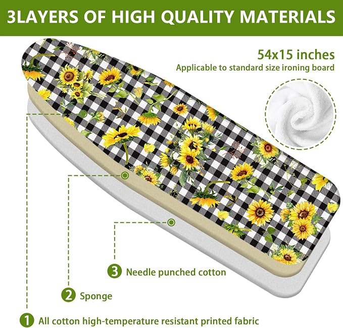 Ironing Board Cover and Pad 15"x54" Thick Standard Size - Image 3