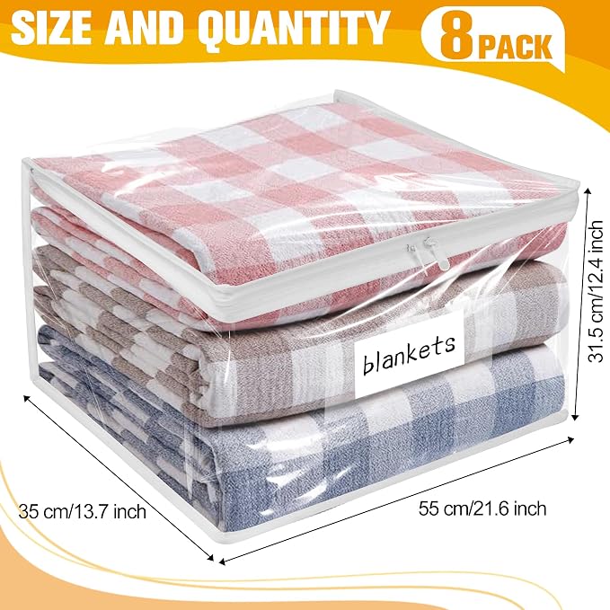 Plastic Storage Bags with Easy-Glide Zipper, Durable Clear Vinyl Zippered - Image 3