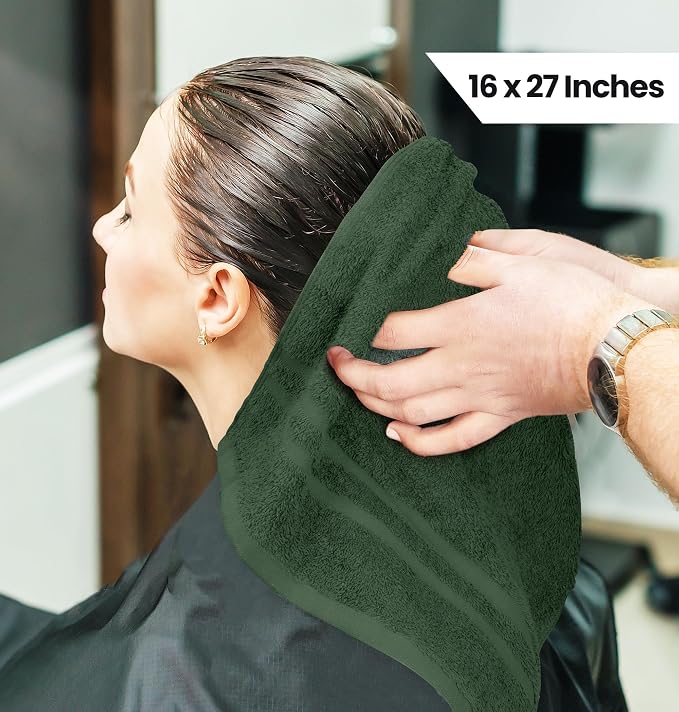 Utopia Towels Bleach Proof Salon Towels, 16x27 in, Forest Green | Bleach Safe - Image 2