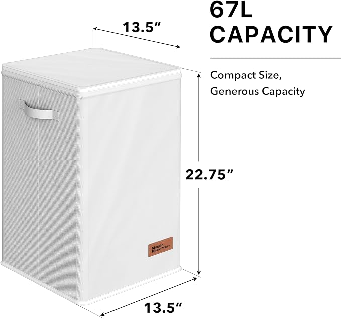 Simple Houseware Foldable Laundry Hamper Basket - Image 2
