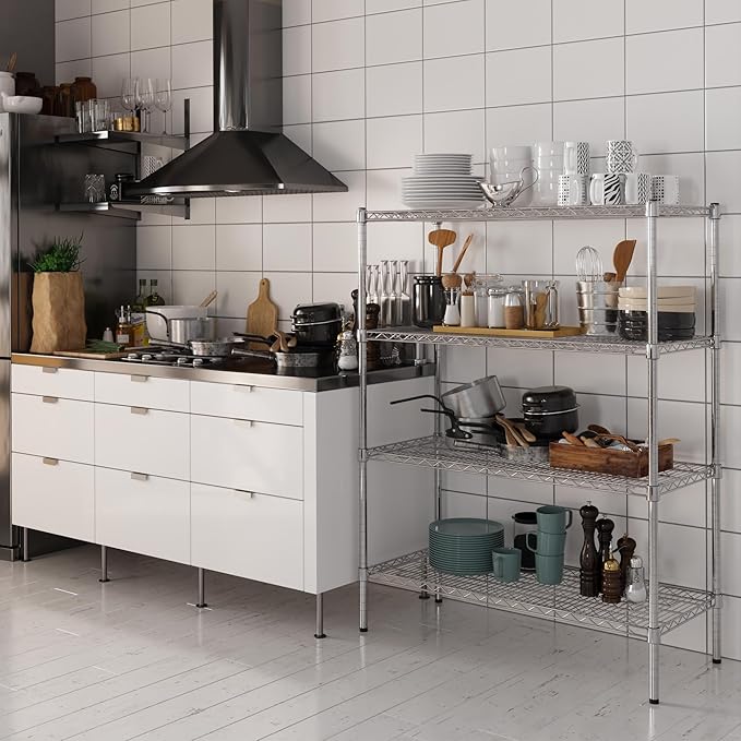 18" Deep x 42" Wide x 54" Height Wire Shelving Kit | 4-Tier | NSF Commercial Storage Rack Unit