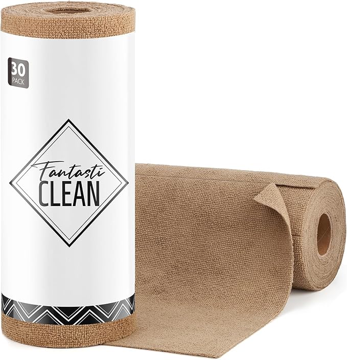 Fantasticlean Microfiber Cleaning Cloth Roll- 30 Sheets, Tear-away Microfiber by Fantasticlean