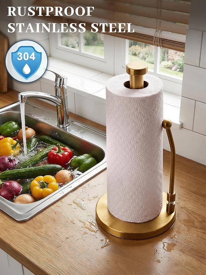 SMARTAKE Paper Towel Holder Countertop, Non-Slip Weighted Base - Image 3