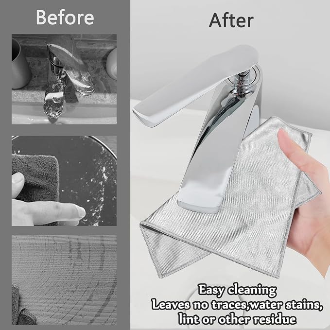 XANGNIER Microfiber Glass Cleaning Cloths, Lint Free, 11.8"×11.8in, 8 Pack - Image 3