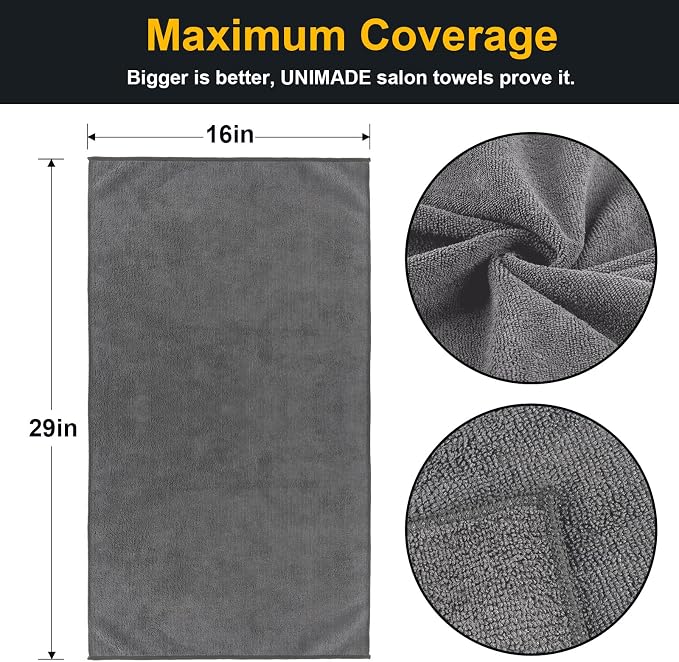 Salon Towels 24 Pack, Super Soft Microfiber Gym Towels | Highly Absorbent - Image 2