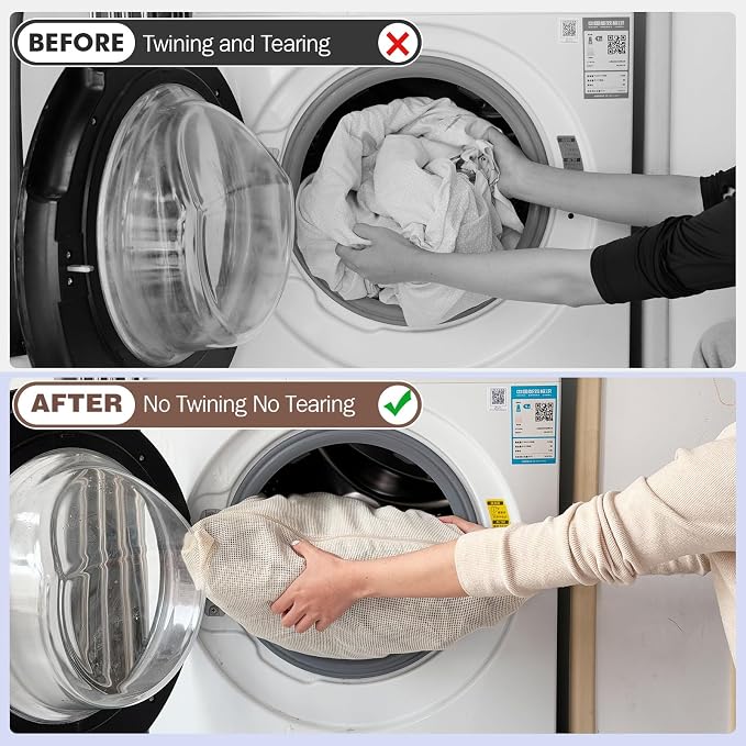 100% Cotton Mesh Laundry Bags, Premium Soft, No Dye - Image 2