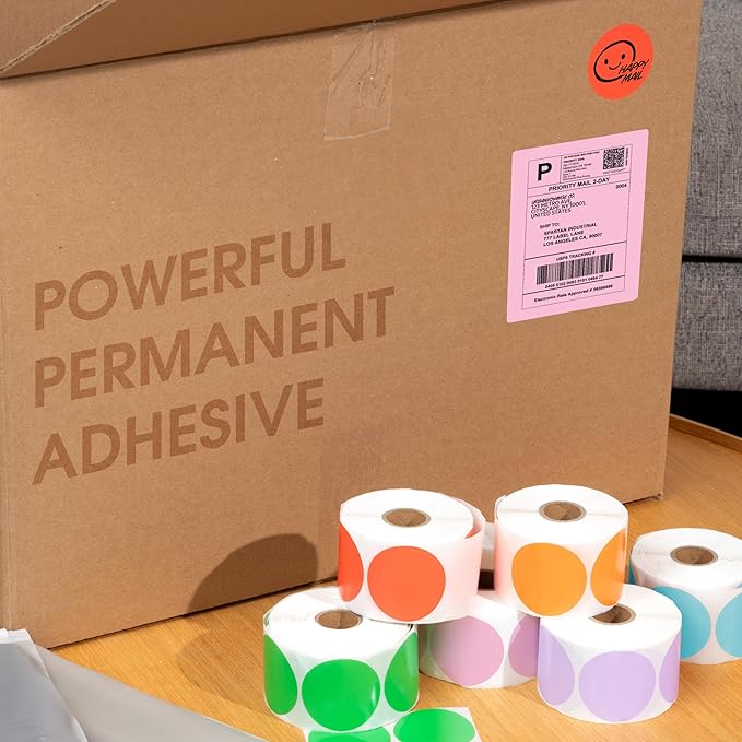 Spartan Industrial - 2.25" X 1.25" Direct Thermal White Labels (2 Rolls, 1000/Roll) Perforated Barcode Address Stickers - Compatible with Rollo, Zebra, MUNBYN Desktop Printers