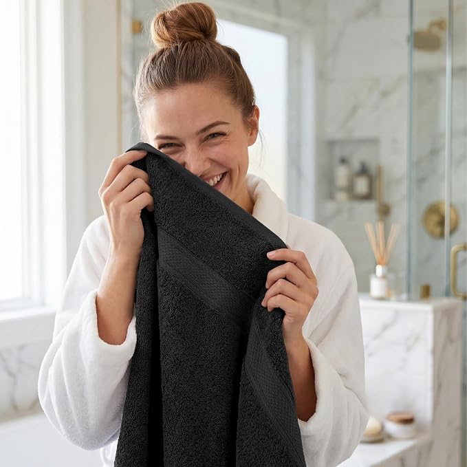 Superior Egyptian Cotton Plush & Absorbent, Bath Towel Set of 4, Soft Luxury - Image 8