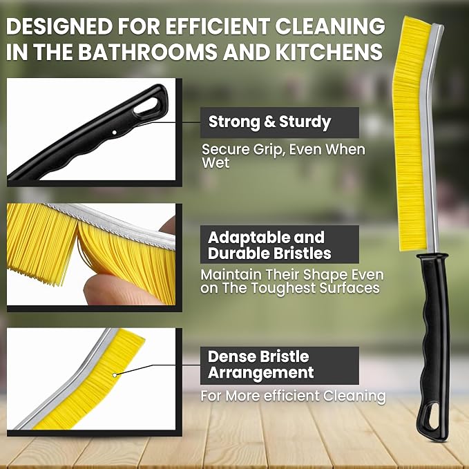 Crevice Cleaning Brush Set 6Pcs Hard Bristle Tools - Image 5
