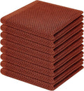 Homaxy 100% Cotton Waffle Weave Kitchen Dish Cloths 8-Pack, Rust | 12 x 12 by Homaxy