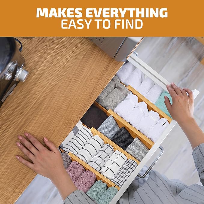 4-Pack Bamboo Drawer Dividers - Image 5