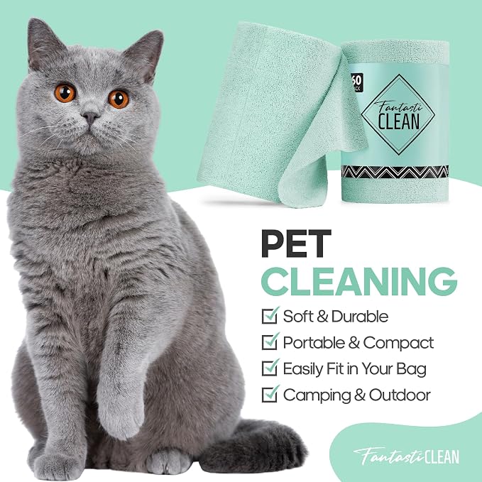 Fantasticlean Microfiber Cleaning Cloth Roll, 60 Pack, Mint Green - Image 4