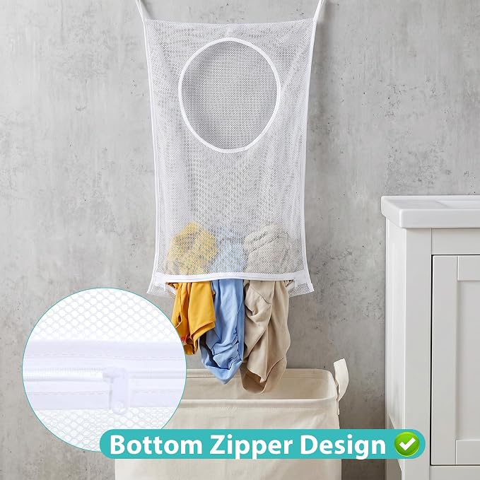 Hanging Laundry Hamper Bag Mesh Laundry Bag 30 x 20 Inch - Image 7
