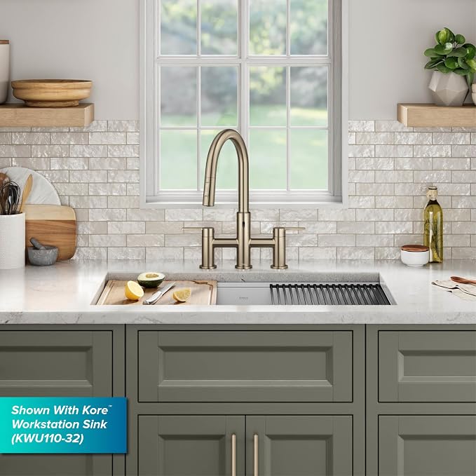 KRAUS Oletto Touchless Sensor Bridge Kitchen Faucet - Image 6