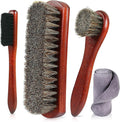 Rolett 4-Piece Horsehair Shoe Brush Shine Kit, Horse Hair Brush by Rolett
