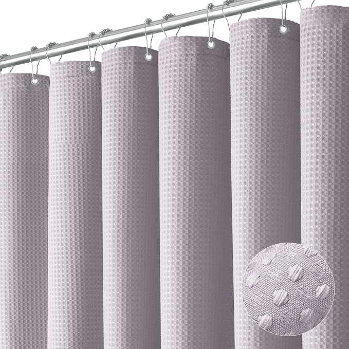 Dynamene Stall Waffle Shower Curtain 256 GSM Heavy Fabric 54x78 Lavender by Dynamene