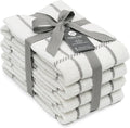 100% Cotton Terry Dish Towels, 4 Pack Checks, 16 x26 Inches, Super Soft and by Ecotribe