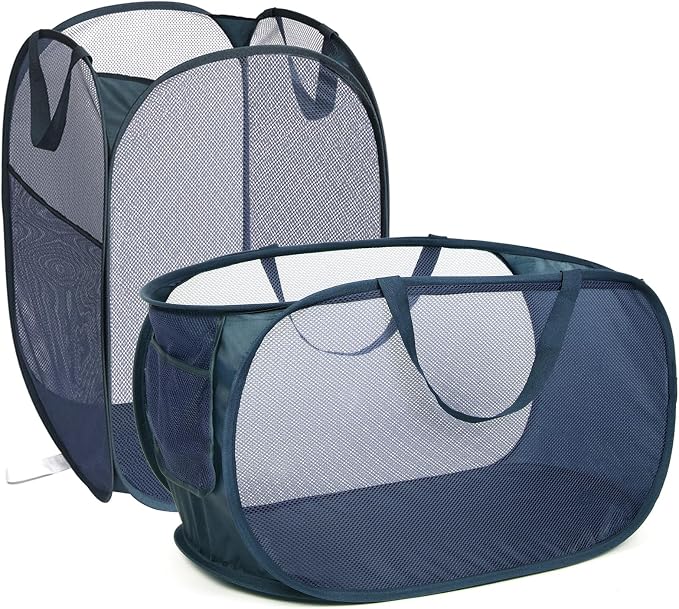 2 Pcs Durable Collapsible Laundry Baskets by Bemkoo