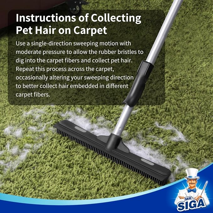 MR.SIGA Pet Hair Removal Rubber Broom - Image 3