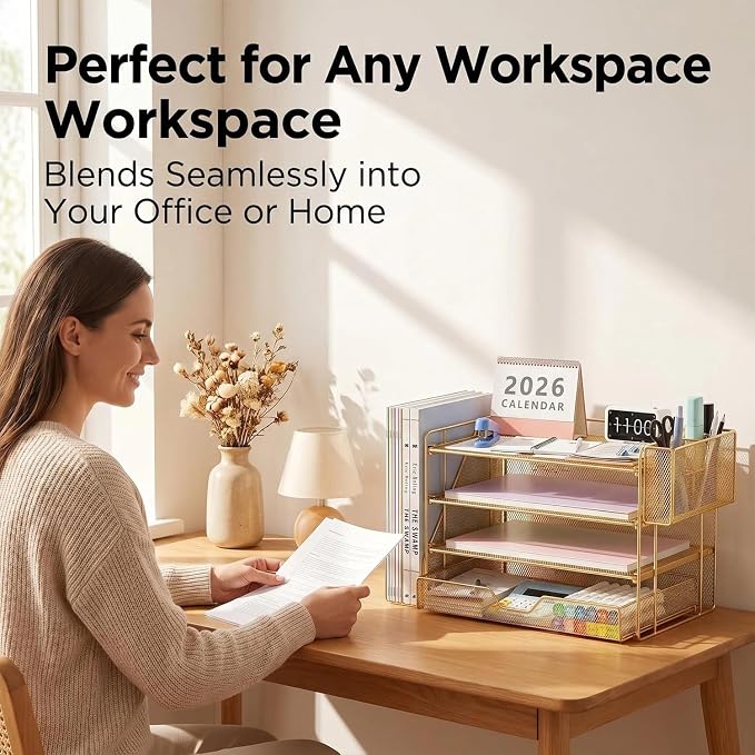 Desk Organizers and Accessories, 4-Tier Desktop File Organizer - Image 2