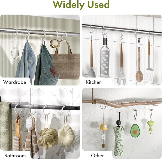 Amazer Shower Curtain Rings, O Shape Shower Hooks - Image 7