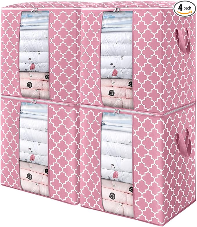 Storage Bags 4 Pack 100L Clothes Organization and Storage Containers | Large by WiseLife