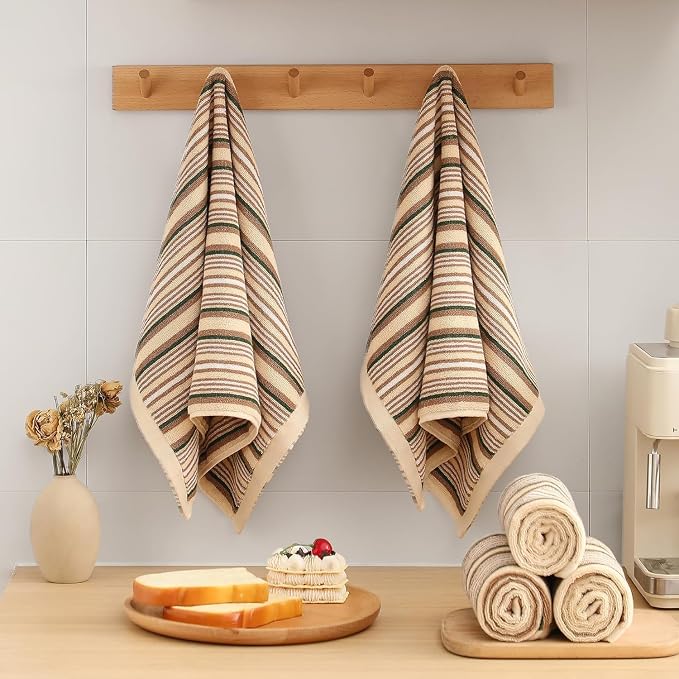 SALAS Kitchen Dish Towels for Drying Dishes, Large Cotton Kitchen Cloths Hand - Image 4