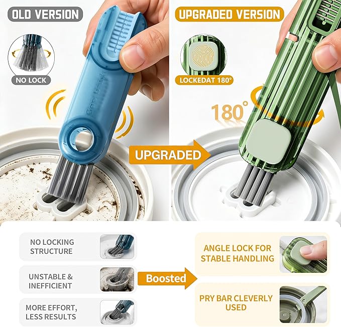 VIDONIO 4 in 1 Cup Lid Gap Cleaning Brush, Mutipurpose Tiny Silicone Cup Holder - Image 3