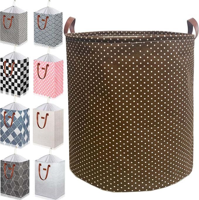80L Waterproof Laundry Hamper in Family Leather Handle Laundry Basket in by %E2%80%8ETeLUVHome