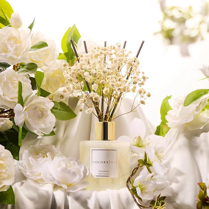 Reed Diffuser - Gardenia 6.7 Fl.oz Reed Diffuser Set - Image 4