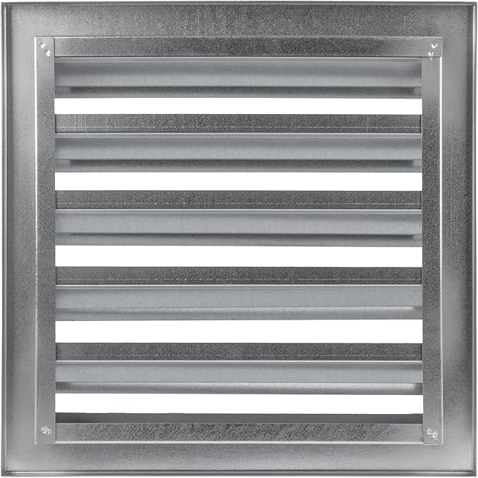 Repa Market 12" x 12" Inch Heavy Duty Galvanized Steel Exhaust Vent - Air Intake Wall Louvered Vent Grille - Outdoor/Indoor HVAC Vent Register - HVAC Crawl Space Durable Air Gable Vent