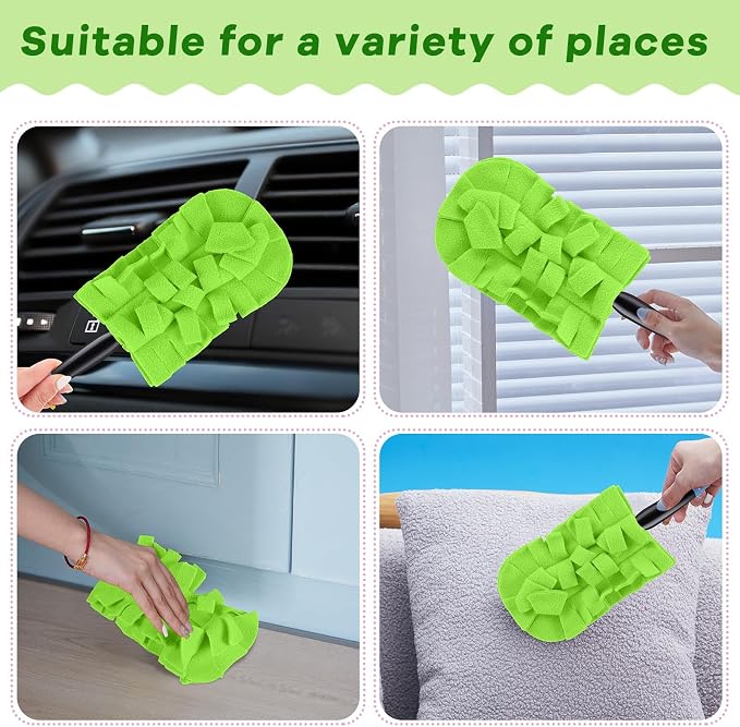 Zubebe 6 Pcs Reusable Duster Refills Fleece, Olive Green | Soft Polyester Fiber - Image 5