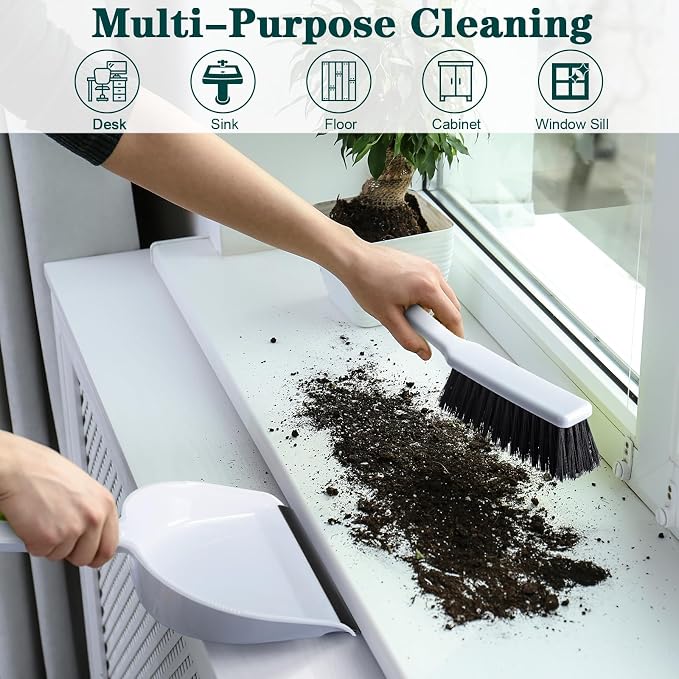 Zubebe 6 Pcs Mini Dustpan and Brush Set, Small Broom and Dustpan Set Small - Image 4