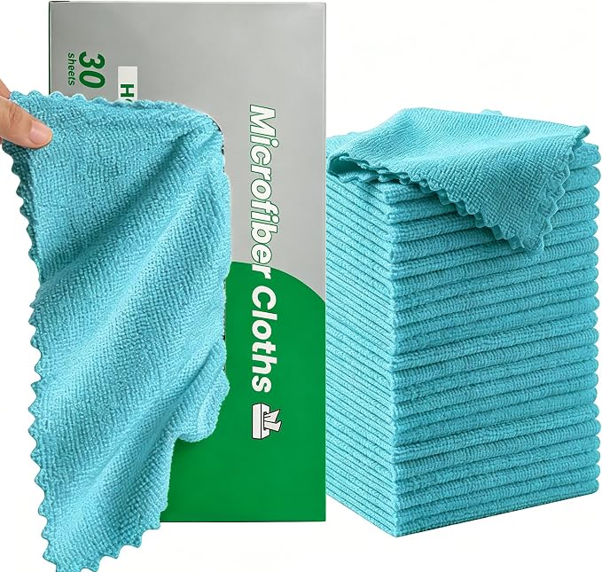 30 Pack Microfiber Cleaning Cloths, Dish Towels by CleanHappyLivePretty
