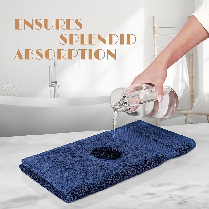 White Classic Navy Washcloths Set - Image 5