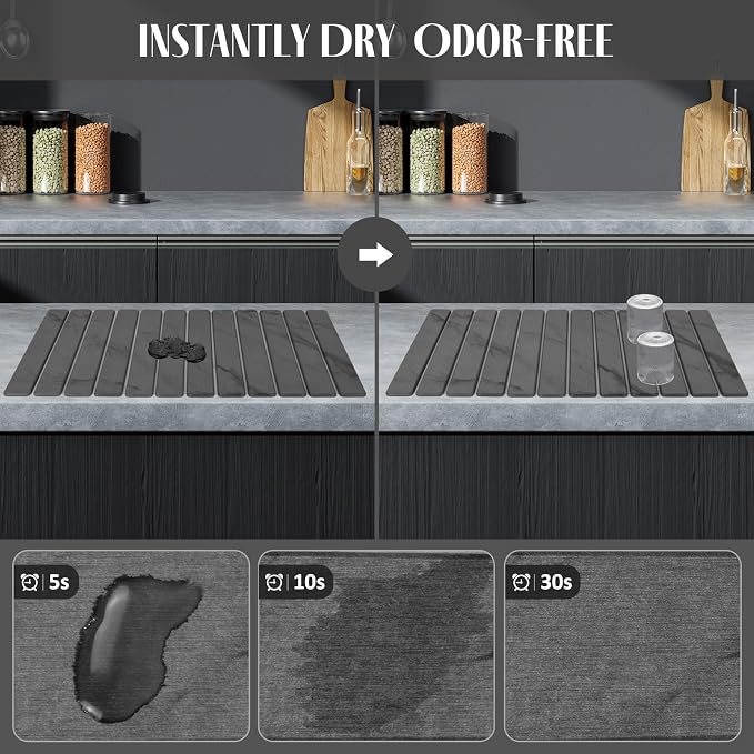 2 PCS Extra Large Stone Dish Drying Mat - Image 2