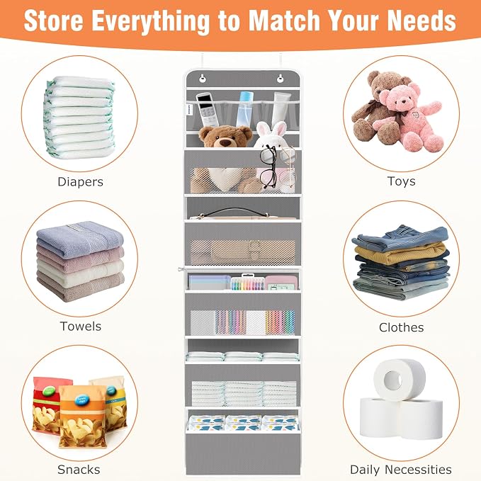 Over The Door Organizer Storage Large Capacity Hanging Bedroom Storage | 6 - Image 6