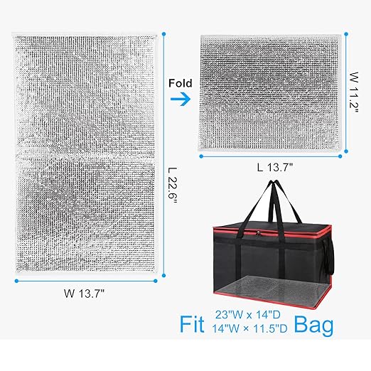 Bodaon Insulated Food Delivery Bag with Removable Hard Bottom, XXX-Large Catering Supplies Bags for Pizza Delivery Drivers, Cooler Bag, Hot Food Warmer Container, Insulated Grocery Bags (2-Pack)